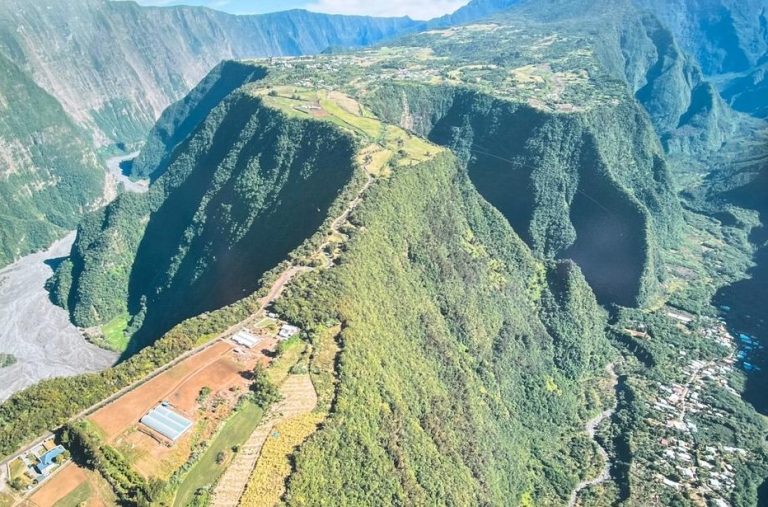 vue du ciel des plantations de thé de la réunion